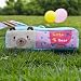 [Cute Bear] Embroidered Applique Pencil Pouch Bag / Cosmetic Bag / Carrying Case (7.5*2.4*1.6)