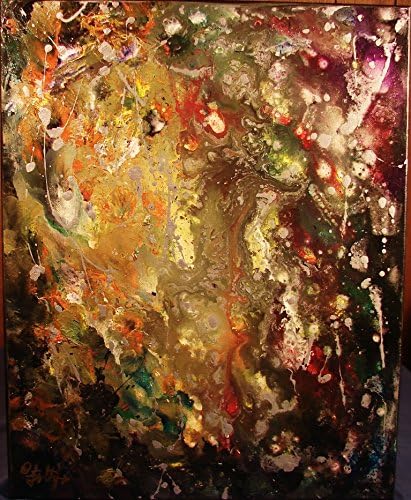 ORIGINAL Modernist ABSTRACT PAINTING Acrylic DREAM WORLD Fine ART 16" x 20" Canvas WALL Art "Stellar Event" by FOLTZ