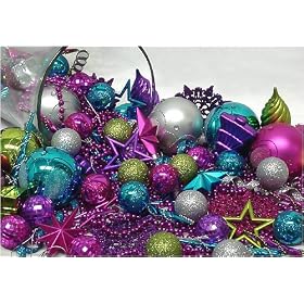 125-Piece Club Pack of Shatterproof Party Theme Multi-Color Christmas Ornaments