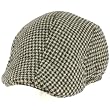 Men's Wool Blend Winter Duck Bill Ivy Cabby Driver Houndstooth Hat Cap Gray M/L