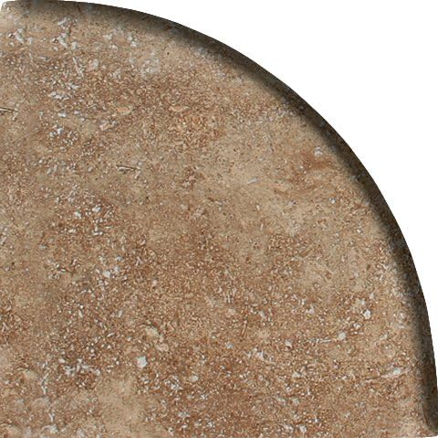 9'' X 9'' X 3/4'' Round Edge Noche Travertine Corner Shelf Piece Both Sides Honed Filled