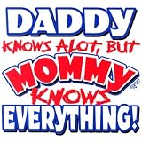 Toddler Gildan T-Shirt : Daddy Knows Alot But Mommy Knows Everything - Funny for Son or Daughter