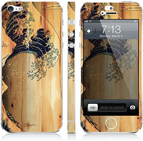 UnnitoTM iPhone 5 / 5S Skin [Full Body] *90 Day Warranty* Protective Vinyl Decal Cover [Custom] Wrap Sticker (Japanese Waves)