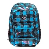 IMAGE OF Cutie Patootie Girls Black Blue Heart Check Backpack
