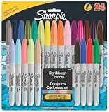 Sharpie Fine-Tip Permanent Marker, 24-Pack Assorted Colors