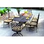 Darlee Catalina Cast Aluminum Outdoor Patio Dining Table Set With Cushions - 96 Inch Oval - Antique Bronze