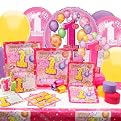 My 1st Birthday Deluxe 8-Guest Party Kit - Pink