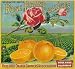 Redlands Rose Flowers Orange Citrus Fruit Crate Box Label Art Print