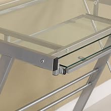 Walker Edison 3-Piece Contemporary Glass and Steel Desk