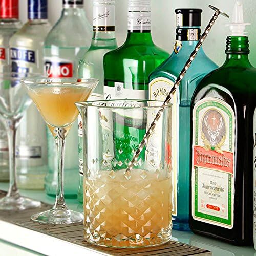 Studded Mixing Glass with Julep Strainer & Pourer - 750 ml
