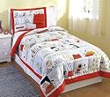 Boys Peanuts Comic Strip Red and White Comforter Sham Set - Twin
