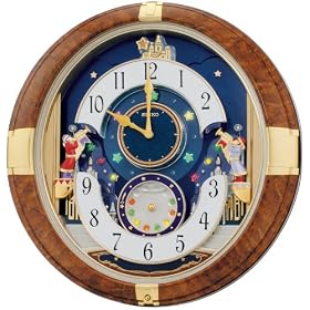 Seiko Melodies In Motion Wall Clock Plays One of Six Hi-Fi Melodies with LED Lights... by Seiko