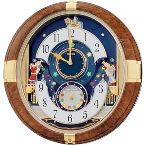 Seiko Melodies In Motion Wall Clock Plays One of Six Hi-Fi Melodies with LED Lights by