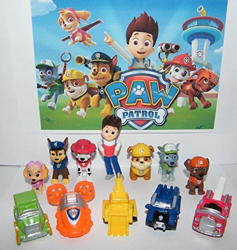 Paw Patrol Mini Figure Toy Play Set of 12 (Ryders and Dogs)