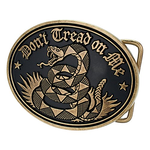 Don t tread on me belt buckle - bronze color