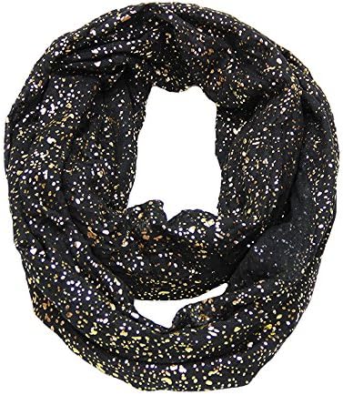 Happy Maggic Women's New Fashion Gold Splashed Infinity Scarf (Many Colors for Choose)