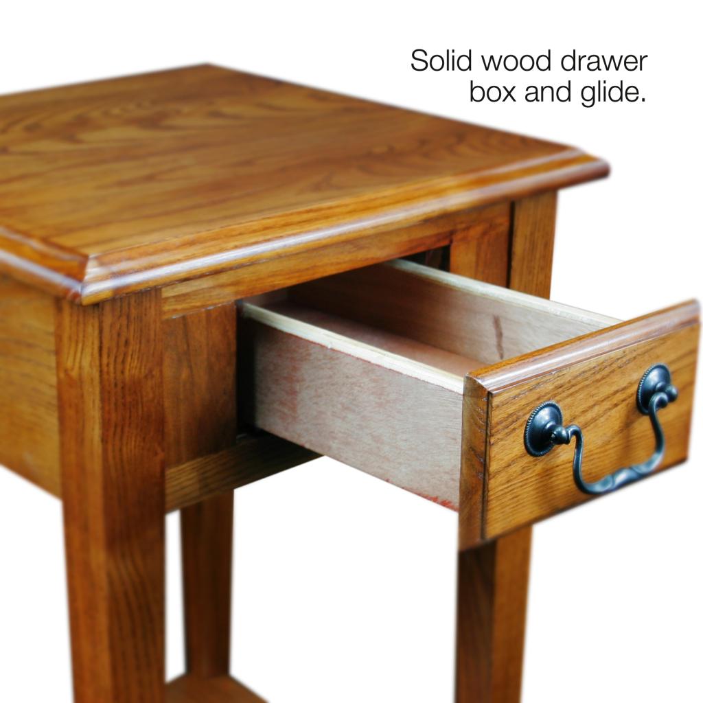 Leick Shaker Square End Table, Medium Oak Wood End Table