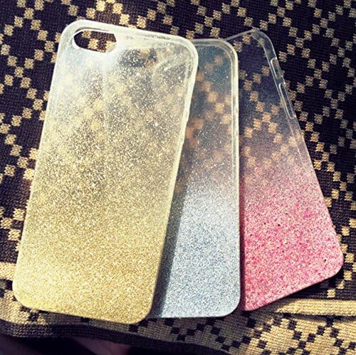 Silver Ombre Glitter Iphone 5 S 6 Plus Samsung Galaxy S5 S6 Transparent Clear (Silver iPhone 5/5S)