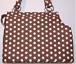 Designer Dog Carrier - Open Top Polka Dots Pet Carrier - Brown & White