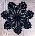 PaperLanternStore.com 11.5 Inch Bloom Shaped Handmade Cotton Crochet Doilies - Black (2 PACK)