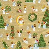 Entertaining with Caspari The Spirit of Christmas Continuous Gift Wrapping Paper Roll, 8-Feet, Gold
