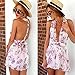 Moxeay® Floral Print Deep V-neck Halter Beach Chiffon Playsuit Jumpsuit Sexy