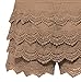 Women's Elastic Waist Tiered Crochet Lace Scallop Hem Casual Mini Shorts