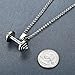 Aoiy Men's Stainless Steel Weightlifting Barbell Pendant Necklace, 24