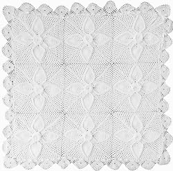 Handmade Baby Blanket in Crystal White (100% Hand-knitted)