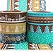 Crafty Rabbit Washi Tape Set | Winter Collection | Blue Green Repositionable Decorative Washi Tape for Arts & Crafts, Scrapbooking, Calendar, Organizer, Gift Wrap, Cards | Set of 6 Rolls