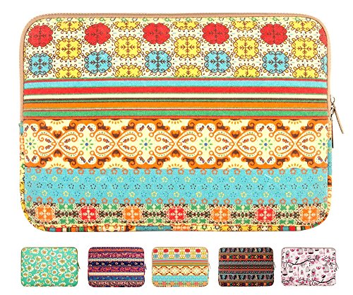 Laptop Sleeve, Mosiso Bohemian Style Canvas Fabric 13-13.3 Inch Laptop / Notebook Computer / MacBook / MacBook Pro / MacBook Air Sleeve Case Bag Cover, Sunlight Garden