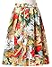 GRACE KARIN Women Pleated Vintage Skirts Floral Print CL6294 (Multi-Colored)