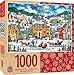 MasterPieces Seasonal Christmas Eve Fly By Winter Village Scene Jigsaw Puzzle by Bonnie White, 1000-Piece