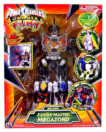 Power Rangers Jungle Fury 12 Inch Tall Motorized Deluxe Jungle Master Megazord Figure - Combination of Emperor Penguin Zord, Antelope Zord and Gorilla Fury Zord