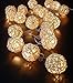 Storm Cream White Rattan Ball Fairy Lights - Ideal Wedding, Christmas & Party String Lights (1, gold)