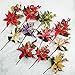 Factory Direct Craft Assorted Glitter Accented Velvet Poinsettia Floral Stems - 2 Stems