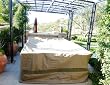 Patio Set Cover 130"Lx86"W Fits Rectangular or Oval Table Set, Center hole for umbrella.