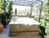 Patio Set Cover 130"Lx86"W Fits Rectangular or Oval Table Set, Center hole for umbrella.