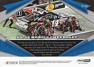 AUTOGRAPHED Tony Stewart 2013 Press Pass Fan Fare SHOWTIME Chrome Insert Signed Collectible NASCAR Trading Card with COA (#ST 3/10)