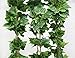 Artificial Ivy Grape Leaves Vine Foliage Simulation flowers vine grape leaves plants for Home room Garden Garland outside decoration - 8.5 Ft, 10pcs by FatColo