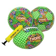Football, Flyer, Soccer Ball and Air Pump Combo Set - Green