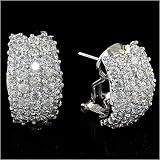 Cubic-zirconia Rhodium Finish Sterling Silver Earrings