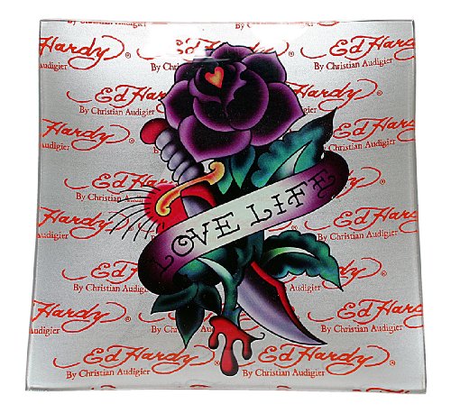 Ed Hardy Candle Square Plate for Single Pillar, The Corp