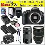Canon EOS Rebel T2i 18 MP CMOS APS-C Digital SLR Camera with Canon EF 28-135mm f/3.5-5.6 IS USM Lens + Canon EF 75-300mm f/4-5.6 III Telephoto Zoom Lens + 16GB Intermediate Package