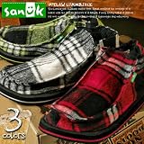 .【sanuk/サヌーク】メンズ チェック サイドゴア ショートブーツ OUTLAW LUMBERJACK「949-508」sanuk サヌーク Slip-on ショ...