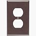 Leviton 80503 1-Gang Duplex Device Receptacle Wallplate, Midway Size, Thermoset, Device Mount, Brown