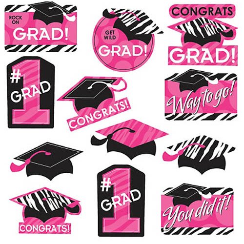 Zebra Graduation Cut Outs