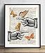 Two Hands With Butterflies, Vintage Dictionary Art Print, Antique Wall Art Home Decor, Modern Boho Poster, Farmhouse Decoration Living Room Bedroom Office 8x10 Inches, Ready To Frame
