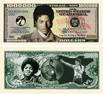 Michael Jackson " King of Pop" Collectible Million Dollar Bill Novelty Note