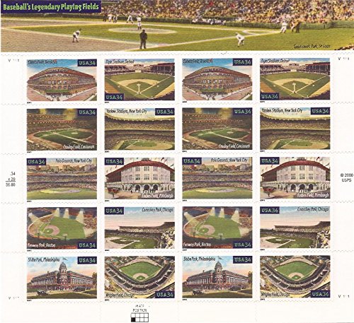 Baseball Legendary Playing Fields Collectible Sheet of 20 34 Cent Stamps